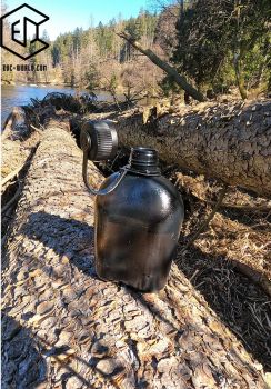 US Feldflasche, 1 l, schwarz-transparent